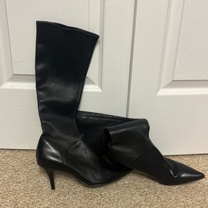 Cole Haan x Nike Air collab knee high pointy toe black boots 8.5